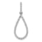 Rhodium Over 10k White Gold 0.48 ctw Diamond Teardrop Pendant