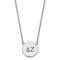 Rhodium Over Sterling Silver LogoArt Delta Zeta Large Enamel Pendant Necklace