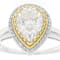 Pear And Round Moissanite Two-Tone Ring In 14K Gold Over Sterling Silver