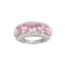 Pink And White Cubic Zirconia Platinum Over Sterling Silver Ring 8.04ctw
