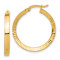 14k Yellow Gold 1 1/16" Polished and Diamond-Cut Hoop Earrings