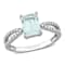 Aquamarine and Diamond 14K White Gold Engagement Ring 2.09ctw