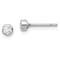Rhodium Over 14K White Gold 3mm Cubic Zirconia Bezel Post Earrings