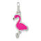 Sterling Silver Hot Pink and Black Enameled Flamingo Children's Pendant