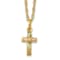 10k Yellow Gold With 12k Rose Gold and 12k Green Gold Accent Cross
Pendant With 18 Inch Ropa Chain