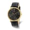 Charles Hubert Men's Stainless Steel Leather Band 44mm Watch