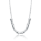 Bamboo-Inspired Statement Necklace In Rhodium Over Brass