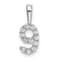 Rhodium Over 14k White Gold Diamond Number 9 Pendant