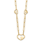 14K Yellow Gold Paperclip Link Heart 16-inch with 2-inch Ext. Necklace