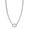 Rachel Zoe Pave CZ Link Curb Chain Necklace in Rhodium Over Brass