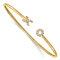 14k Yellow Gold Diamond X and O Cuff Bangle