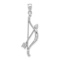 Rhodium Over 14k White Gold Polished and Textured Bow and Arrow Pendant
