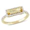 Citrine and White Sapphire 18k Yellow Gold Over Sterling Silver Halo
Ring 1.54ctw