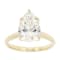 Lab-Grown Diamond Pear Shape Solitaire Ring In 14K Gold 3.00ct