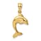 14k Yellow Gold Polished 2D Jumping Dolphin Charm