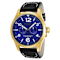 Invicta Specialty 48mm Blue Dial Leather Band Quartz Watch