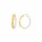 14K Yellow Gold Over Sterling Silver Enamel Hammered Hoop Earrings in White