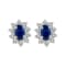 0.70ctw Sapphire and Diamond Earrings in 14k White Gold