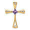 14k Yellow Gold Amethyst and Diamond Cross chain slide