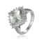 Checkerboard Square Cushion Cut Prasiolite with White Topaz Accents
Sterling Silver Halo Ring