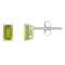 5x3mm Emerald Cut Peridot 14k White Gold Stud Earrings