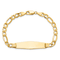 14k Yellow Gold Polished Soft Diamond Shape Figaro Link ID Bracelet