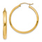 14k Yellow Gold 1" Round Tube Hoop Earrings