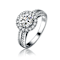CZ Halo Solitaire Ring In Sterling Silver