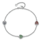 Rhodium Over Sterling Silver Red, Green and Blue Glass Heart with 1-inch
Extension Bracelet