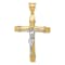14K Yellow and White Gold Cubic Zirconia Crucifix Pendant