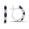 2.05ctw Sapphire and Diamond Hoop Earrings in 14k White Gold