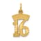 14k Yellow Gold Diamond-Cut and Brushed Sweet 16 Pendant