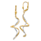 14k Yellow Gold and 14k White Gold Spiral Dangle Earrings