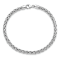 Rhodium Over 14K White Gold Polished 8.5-inch Wheat Chain Bracelet