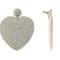 Off Park® Collection, White Seed Bead Heart Shape Earring
