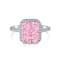 Radiant Cut Pink and Round White Cubic Zirconia Accents Sterling Silver
Halo Ring