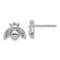 Rhodium Over Sterling Silver Polished Cubic Zirconia Bee Post Earrings