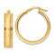 14k Yellow Gold Brushed and Polished 1" Hoop Earrings
