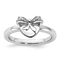 Sterling Silver Stackable Expressions Heart with Bow Diamond Ring 0.024ctw