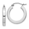 14k White Gold 20mm x 3mm Square Tube Hoop Earrings