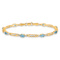 10k Yellow Gold and Rhodium Over 10k Yellow Gold Diamond and Blue Topaz Bracelet