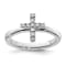 Sterling Silver Stackable Expressions Cross Diamond Ring 0.105ctw