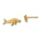 14k Yellow Gold Whale Stud Earrings