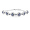 Lab Created Blue Sapphire and White Sapphire Halo Rhodium Over Sterling
Silver Sapphire Bracelet