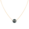 14k Yellow Gold 8mm Cultured Tahitian Pendant, 18"
