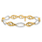 14K Two-tone Gold Polished Fancy Link Bracelet