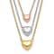 14K Tri-color Three Heart with 1-inch Extension Necklace