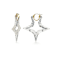 14K Yellow Gold Over Sterling Silver Star Bamboo Acrylic Hoop Earrings