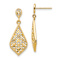 14k Yellow Gold Textured Fancy Dangle Earrings