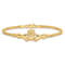 14k Yellow Gold Polished and Textured Claddagh Bracelet